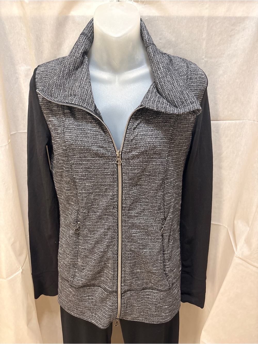 lululemon athletica Black and Gray Full-Zip Utility Jacket